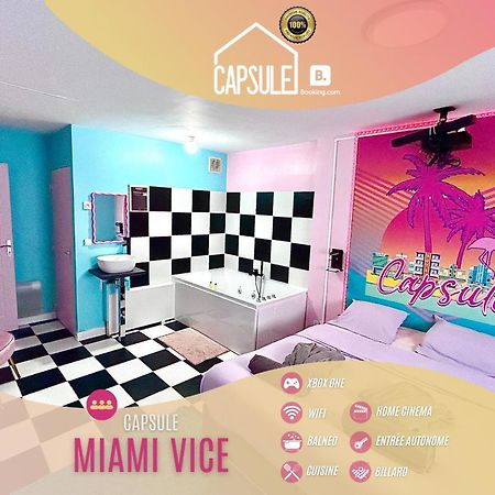 Capsule Miami Vice - Jacuzzi - Billard - Ecran Cinema & Netflix - Ping-Pong - Nintendo & Jeux- Liévin Zewnętrze zdjęcie